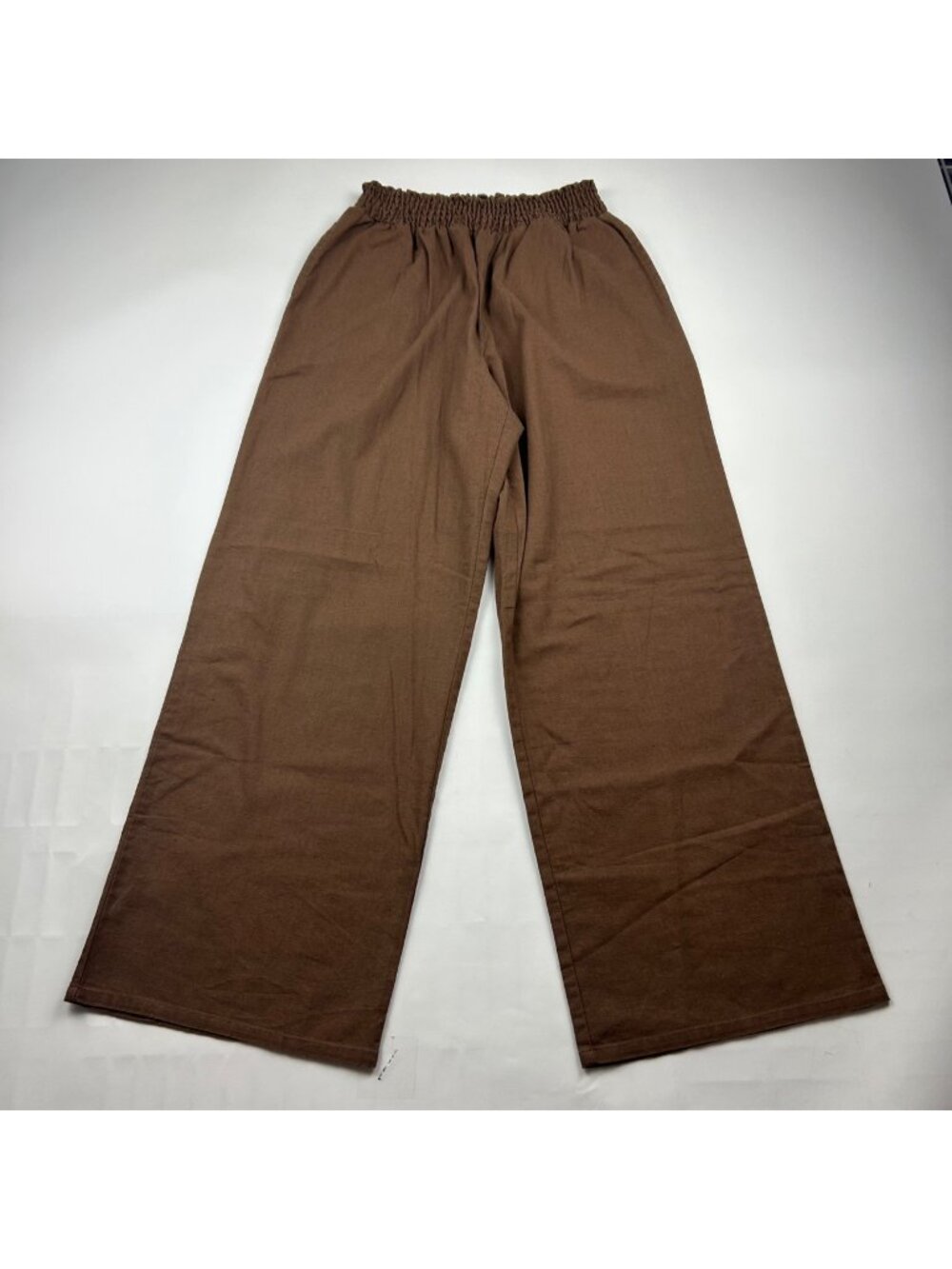 Vintage PETITE Graff Wear Brown Linen Blend Wide Leg Pant 12P